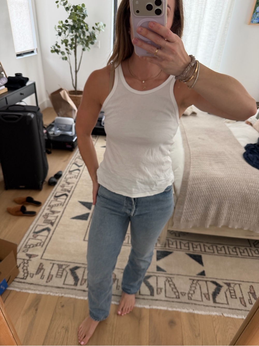 LACAUSA White Scoop Tank